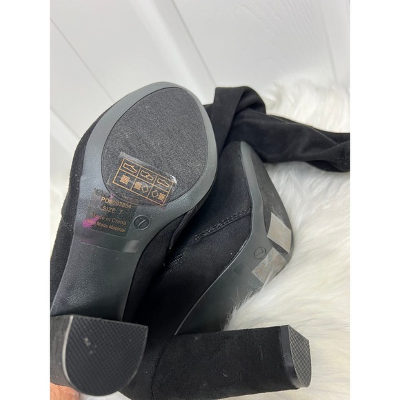 Journee Collection Women's Maya Block Heel Over the Knee Boots Black Size 7 - Picture 6 of 14